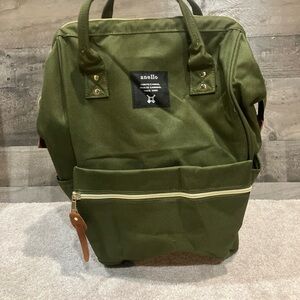 Anello Japan CROSS BOTTLE Backpack - Olive Green Unisex Double Strap Pockets